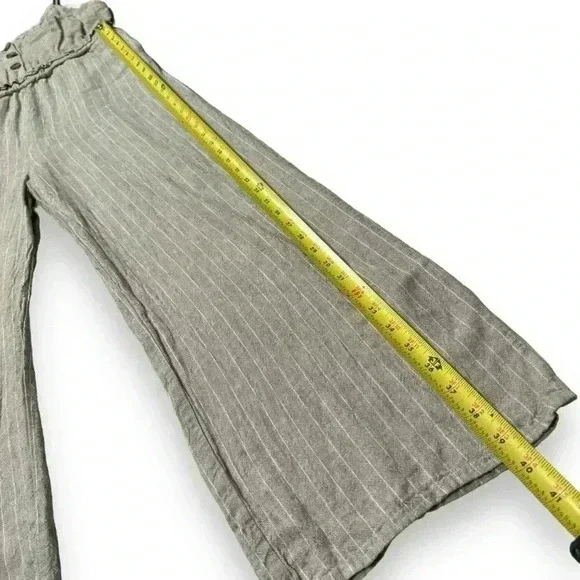 Romeo & Juliet Couture Tan Striped Linen Blend Jumpsuit Adjustable strap size Lg - Picture 11 of 16